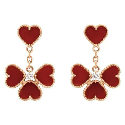 [Dawnora Jewelry]SWEET CLOVER CARNELIAN EARRINGS