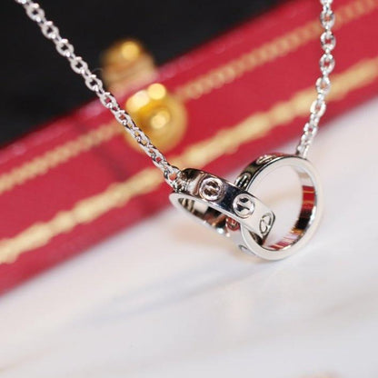 [Dawnora Jewelry]LOVE NECKLACE PINK GOLD AND SILVER