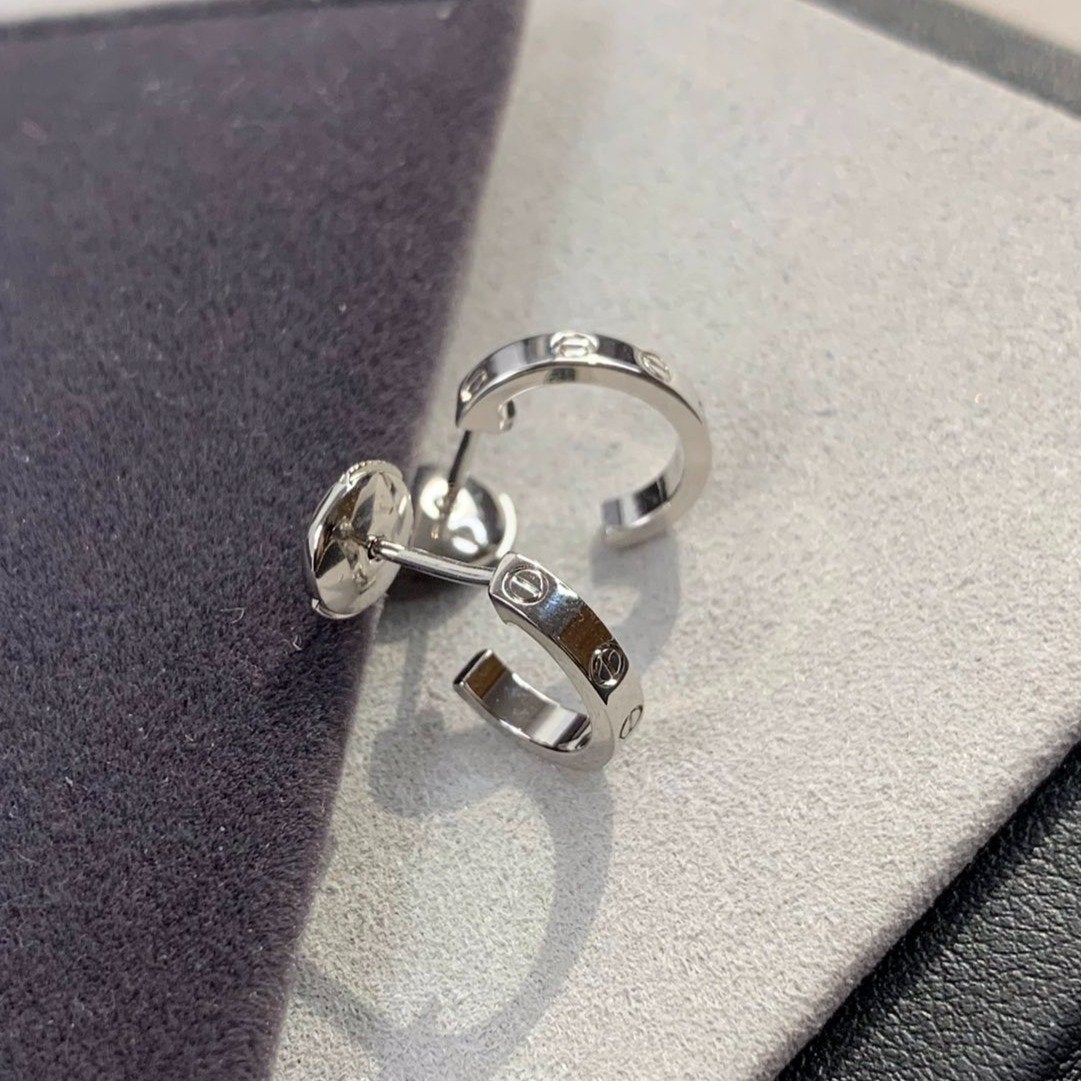 [Dawnora Jewelry]LOVE EARRINGS 2.65MM SILVER