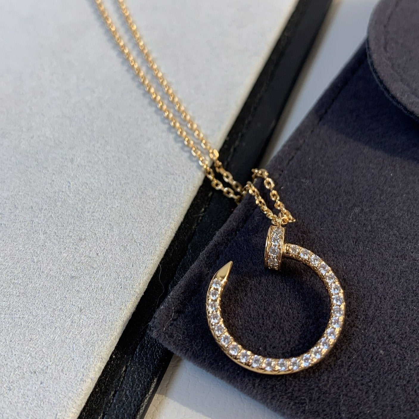 [Dawnora Jewelry]JUSTE NECKLACE PINK GOLD DIAMONDS