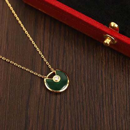 [Dawnora Jewelry]AMULETTE GOLD MALACHITE NECKLACE