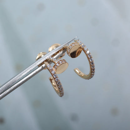 [Dawnora Jewelry]JUSTE EARRINGS 12.75MM PINK GOLD DIAMOND