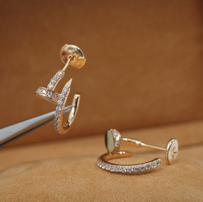 [Dawnora Jewelry]JUSTE EARRINGS 12.75MM PINK GOLD DIAMOND