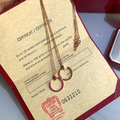 [Dawnora Jewelry]JUSTE NECKLACE GOLD RED DIAMONDS