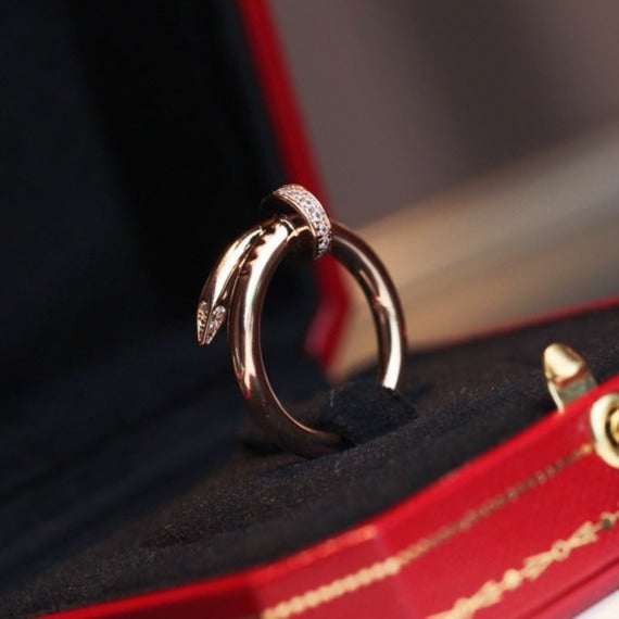[Dawnora Jewelry]JUSTE RING 2.65MM PINK GOLD DIAMOND