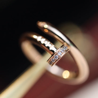 [Dawnora Jewelry]JUSTE RING 2.65MM PINK GOLD DIAMOND