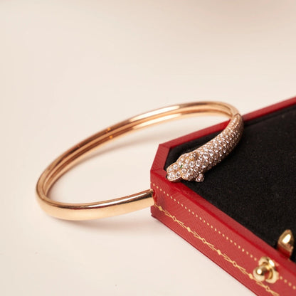 [Dawnora Jewelry]PANTHERE ROSE GOLD DIAMOND OPEN BRACELET