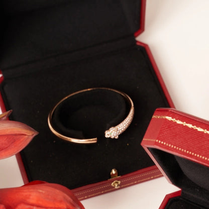 [Dawnora Jewelry]PANTHERE ROSE GOLD DIAMOND OPEN BRACELET