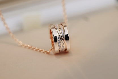 [Dawnora Jewelry]ZERO 1 PINK GOLD DIAMOND NECKLACE