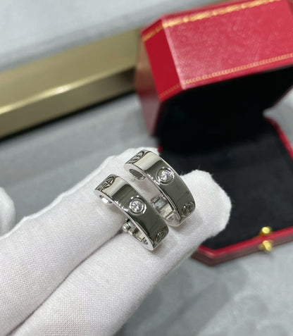 [Dawnora Jewelry]LOVE 5.5MM 1 DIAMOND EARRINGS