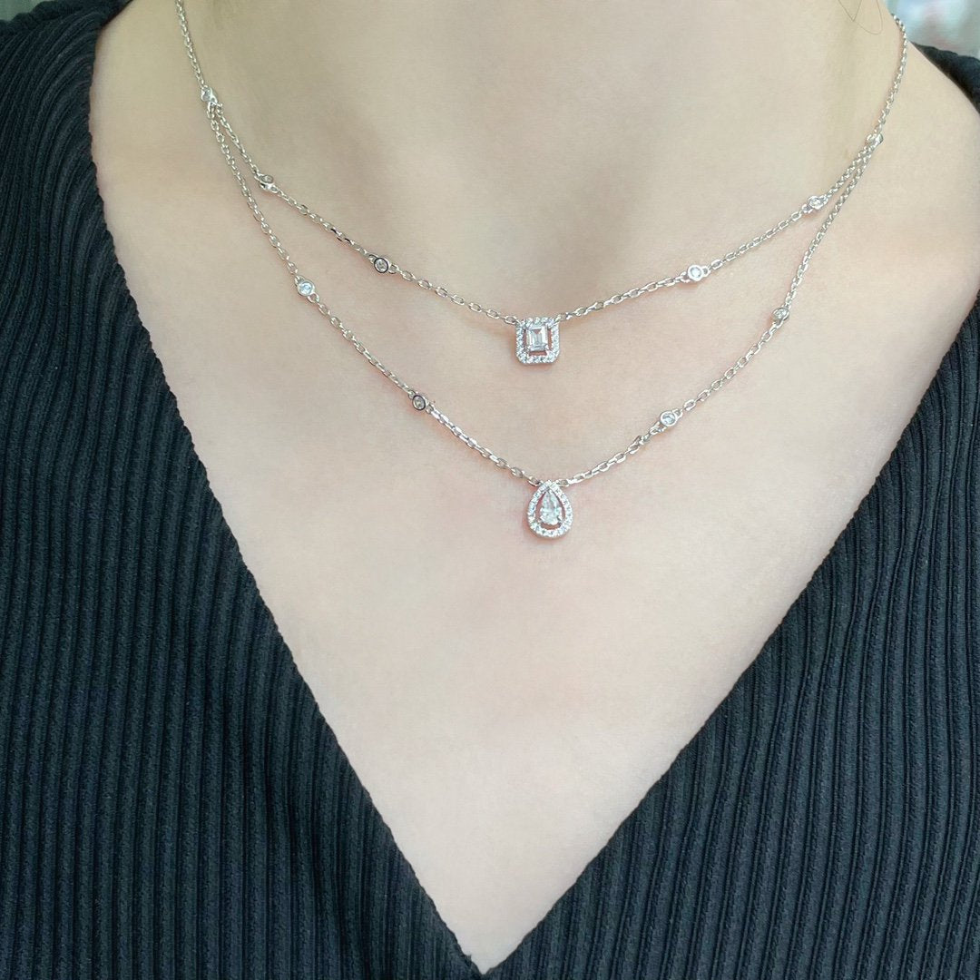 [Dawnora Jewelry]MY TWIN 2 ROW DIAMOND NECKLACE