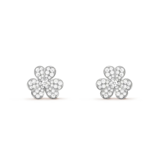 [Dawnora Jewelry]CLOVER COMOS DIAMOND EARRINGS SILVER