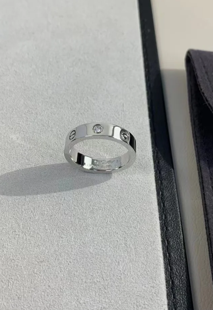 [Dawnora Jewelry]LOVE RING 4MM 1 DIAMOND SILVER