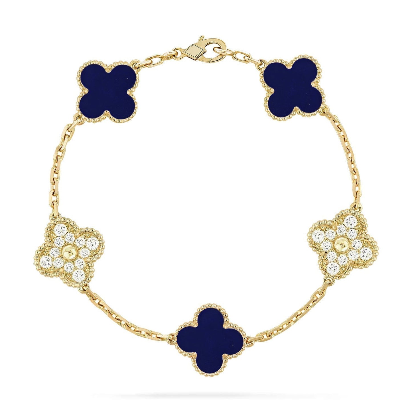 [Dawnora Jewelry]CLOVER 5 MOTIF LAPIS LAZULI BRACELET COLLECTION