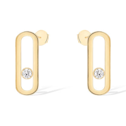 [Dawnora Jewelry]MOVE UNO SMALL 1 DIAMOND EARRINGS
