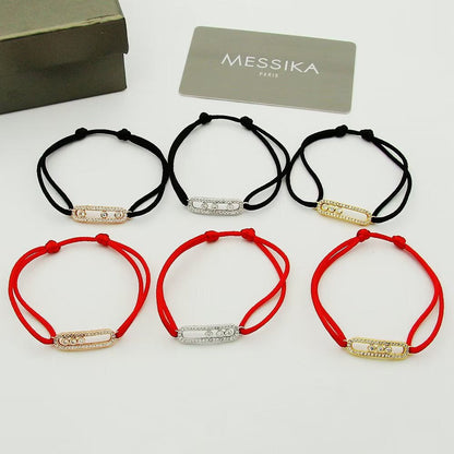[Dawnora Jewelry]MK Care(s) pink cord pavé bracelet
