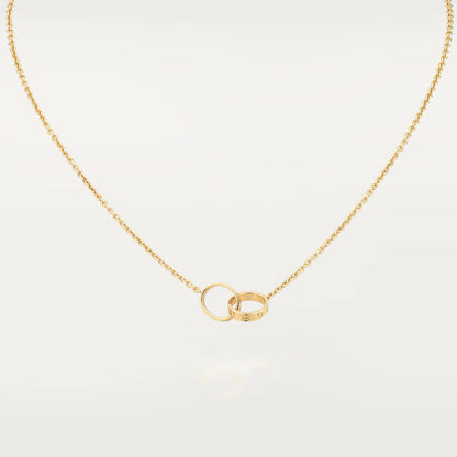 [Dawnora Jewelry]LOVE NECKLACE DOUBLE RING GOLD