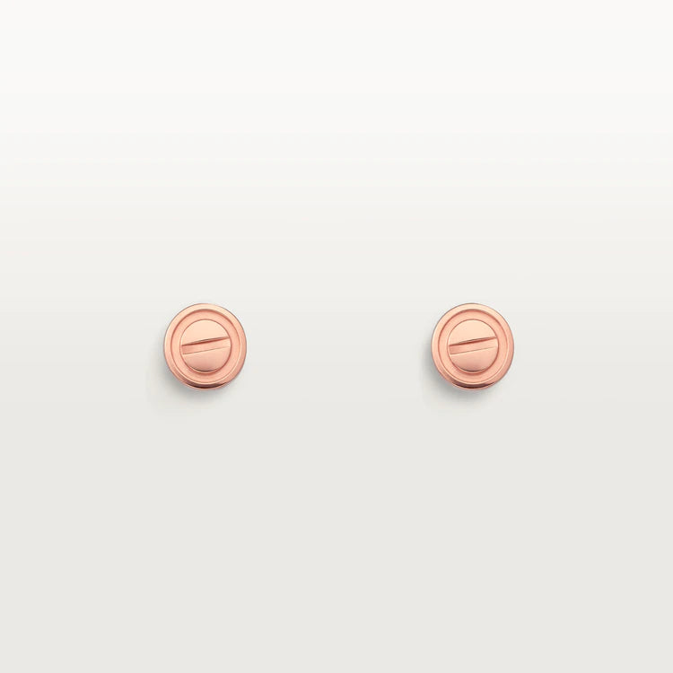 [Dawnora Jewelry]LOVE EARRINGS PINK GOLD 10MM