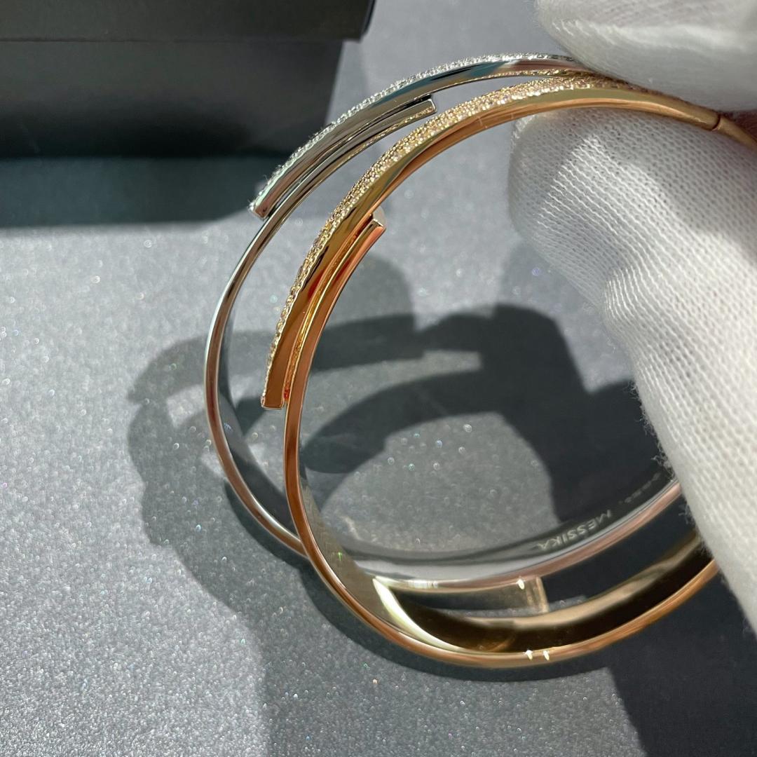 [Dawnora Jewelry]Move Noa Rose Gold Pavé Diamond Bangle Bracelet
