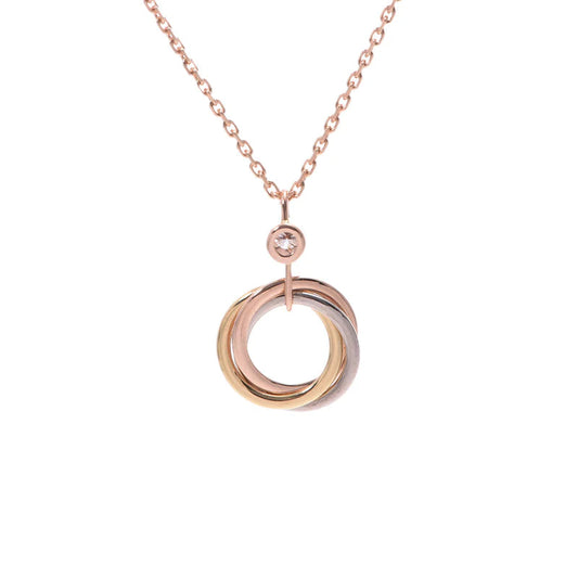 [Dawnora Jewelry]TRINITY SILVER GOLD PINK GOLD NECKLACE