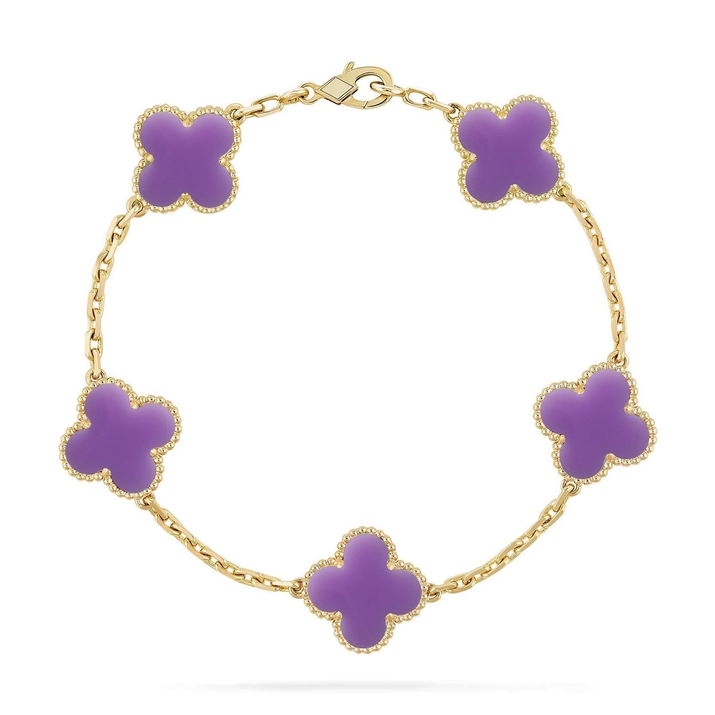 [Dawnora Jewelry]CLOVER 5 MOTIF LIGHT PURPLE BRACELET COLLECTION