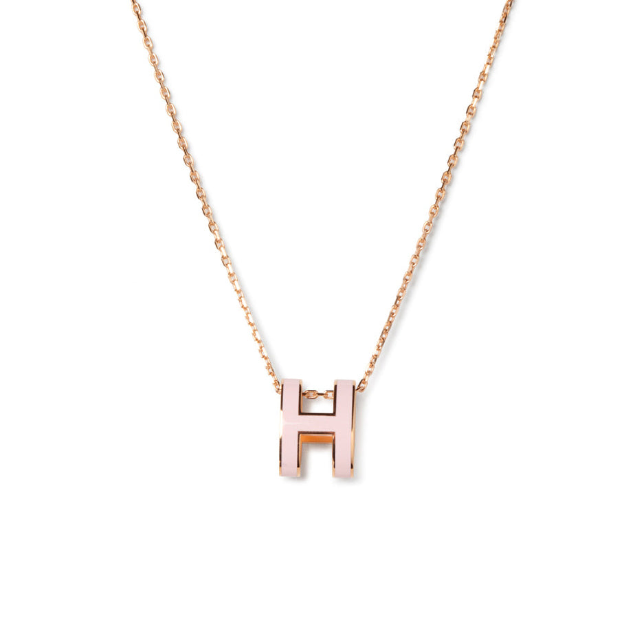 [Dawnora Jewelry]POP H PEDANT PINK GOLD