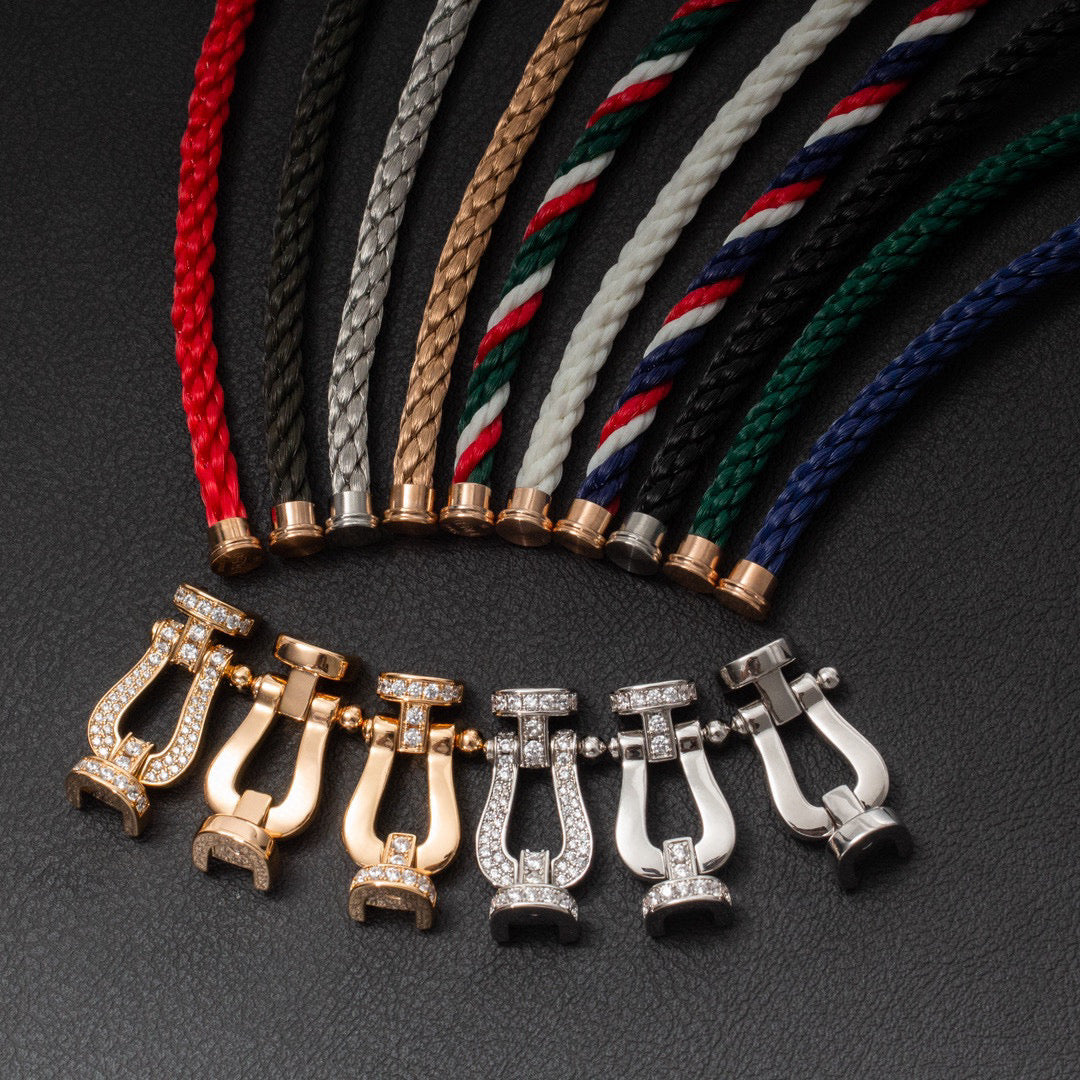 [Dawnora Jewelry]FORCE LARGE HORSESHOE HALF DIAMOND BRACELET ROSE GOLD