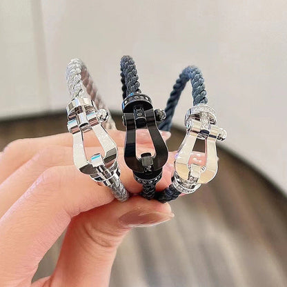[Dawnora Jewelry]FORCE LARGE HORSESHOE FULL DIAMOND BRACELET ROSE GOLD