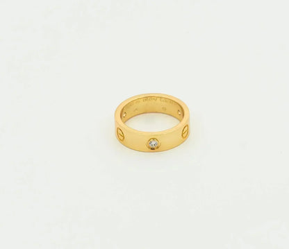 [Dawnora Jewelry]LOVE RING 5.5MM 3 DIAMONDS GOLD