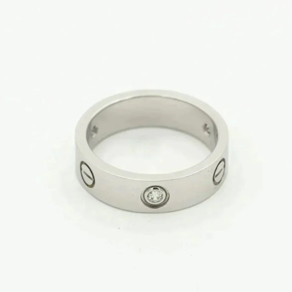 [Dawnora Jewelry]LOVE RING 5.5MM 3 DIAMONDS SILVER