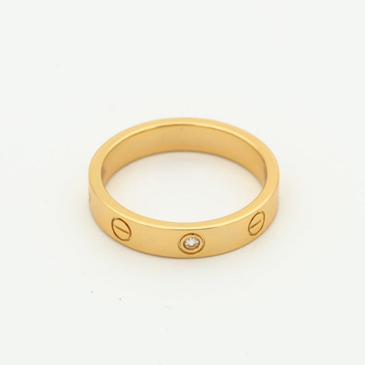 [Dawnora Jewelry]LOVE RING 4MM 1 DIAMOND PINK GOLD