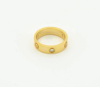 [Dawnora Jewelry]LOVE RING 4MM 1 DIAMOND GOLD