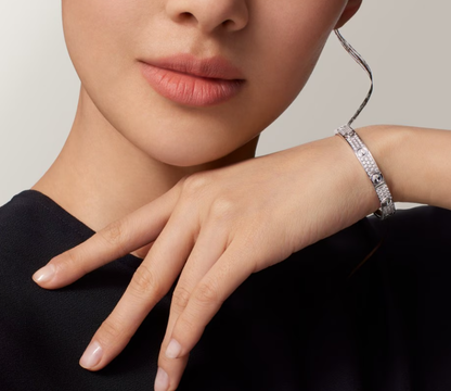 [Dawnora Jewelry]NEW-LOVE-6.1MM-Width Diamond-Studded Bracelet