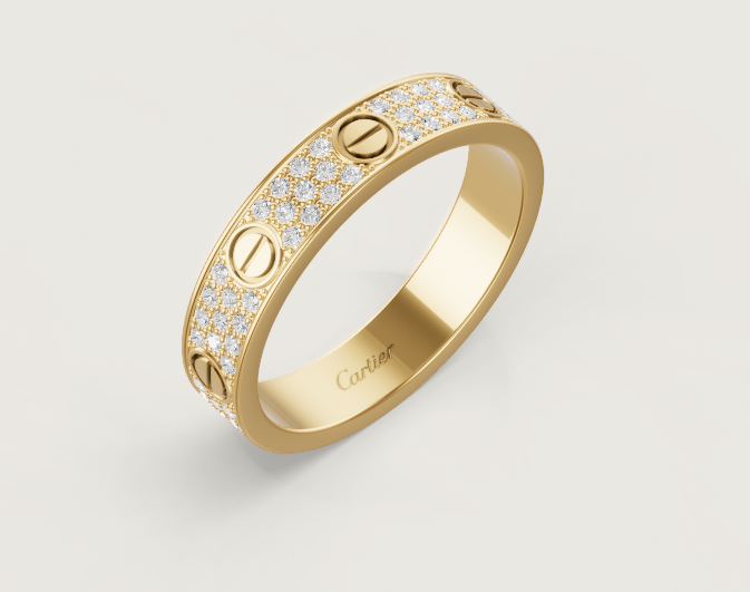 [Dawnora Jewelry]LOVE RING 4mm-wide full-diamond ring GOLD