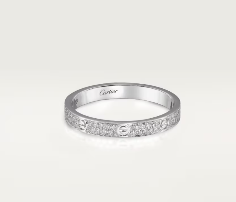 [Dawnora Jewelry]LOVE RING 2.6mm-wide full-diamond ring silver