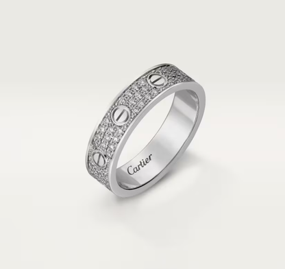 [Dawnora Jewelry]LOVE RING 4mm-wide full-diamond ring silver