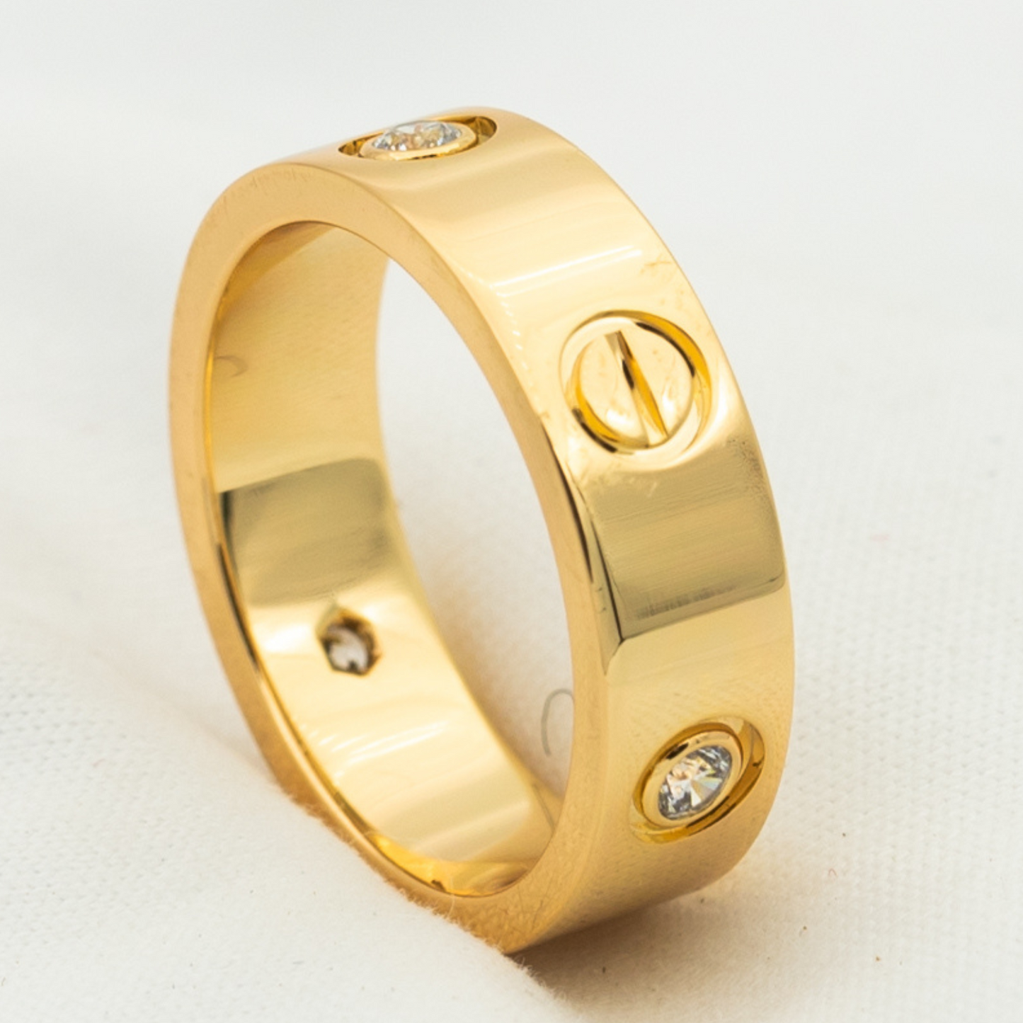 [Dawnora Jewelry]LOVE RING 5.5MM 3 DIAMONDS PINK GOLD