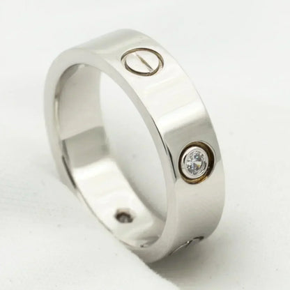 [Dawnora Jewelry]LOVE RING 5.5MM 3 DIAMONDS SILVER