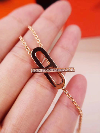 [Dawnora Jewelry]HM NECKLACE PLATINUM ROSE GOLD DIAMOND