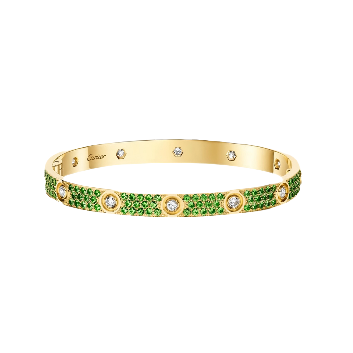 [Dawnora Jewelry]2026 PAVE GEMSTONE LOVE BRACELET 6.1MM 10 DIAMONDS