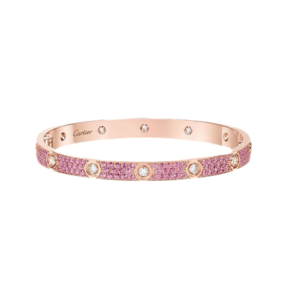 [Dawnora Jewelry]2026 PAVE GEMSTONE LOVE BRACELET 6.1MM 10 DIAMONDS