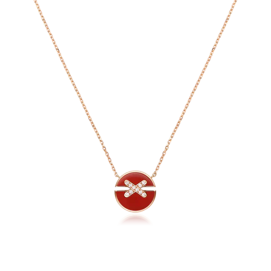 [Dawnora Jewelry]JEUX DE ROSE GOLD DIAMOND NECKLACE