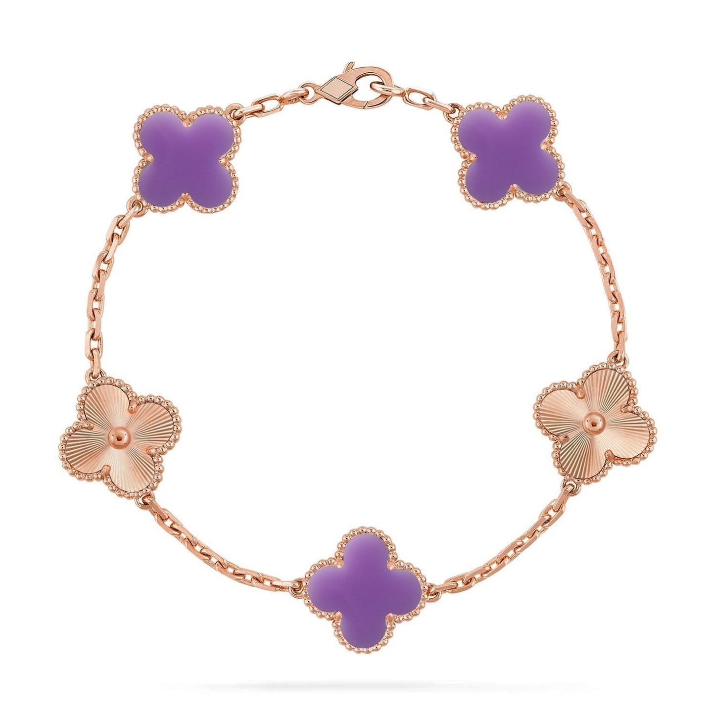 [Dawnora Jewelry]CLOVER 5 MOTIF LIGHT PURPLE BRACELET COLLECTION