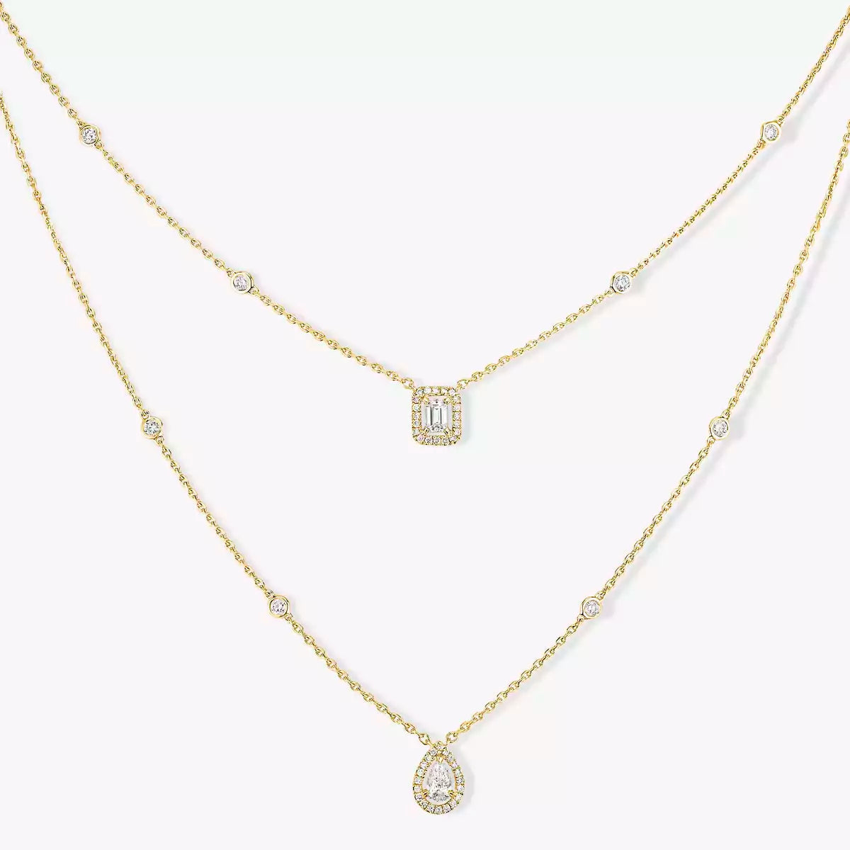 [Dawnora Jewelry]Diamond Necklace My Twin 2 Rows