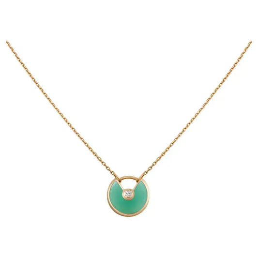 [Dawnora Jewelry]AMULETTE GOLD MALACHITE NECKLACE