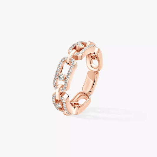 [Dawnora Jewelry]Move Link Pave_-Set Diamond Ring in Gold