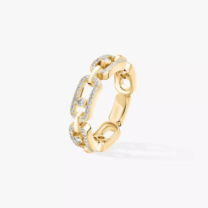 [Dawnora Jewelry]Move Link Pave_-Set Diamond Ring in Gold