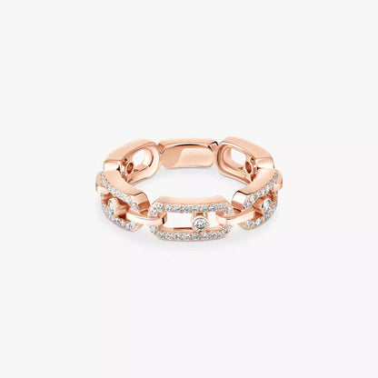 [Dawnora Jewelry]Move Link Pave_-Set Diamond Ring in Gold