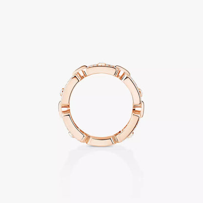[Dawnora Jewelry]Move Link Pave_-Set Diamond Ring in Gold