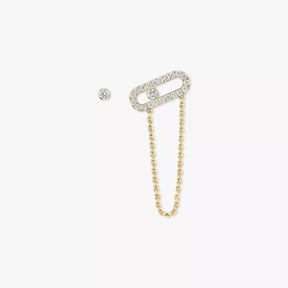 [Dawnora Jewelry]Move Uno Diamond Earrings